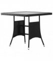 vidaXL Garden Table Black 80x80x74 cm Poly Rattan