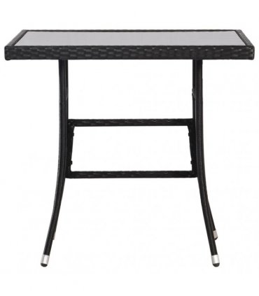 vidaXL Garden Table Black 80x80x74 cm Poly Rattan