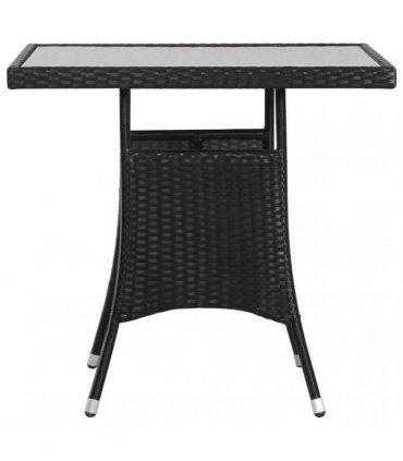 vidaXL Garden Table Black 80x80x74 cm Poly Rattan