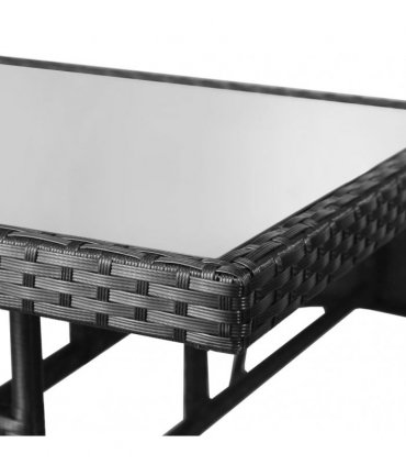 vidaXL Garden Table Black 80x80x74 cm Poly Rattan