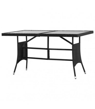 vidaXL Garden Table Black 140x80x74 cm Poly Rattan