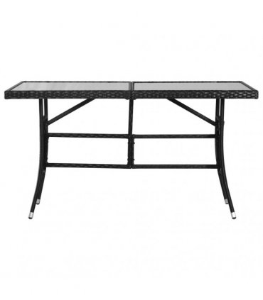 vidaXL Garden Table Black 140x80x74 cm Poly Rattan