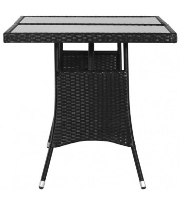 vidaXL Garden Table Black 140x80x74 cm Poly Rattan
