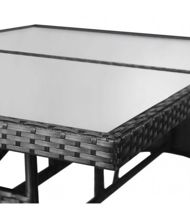 vidaXL Garden Table Black 140x80x74 cm Poly Rattan