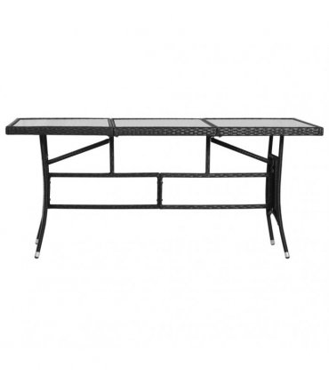 vidaXL Garden Table Black 170x80x74 cm Poly Rattan