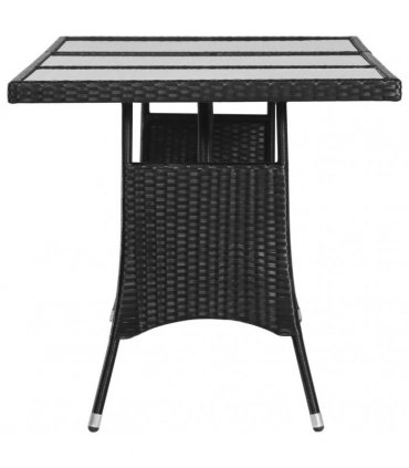 vidaXL Garden Table Black 170x80x74 cm Poly Rattan