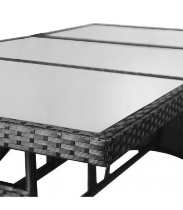 vidaXL Garden Table Black 170x80x74 cm Poly Rattan