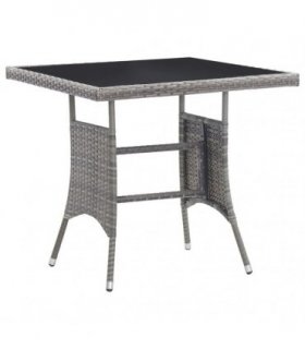 vidaXL Garden Table Grey 80x80x74 cm Poly Rattan
