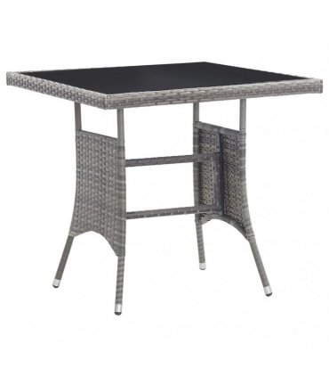 vidaXL Garden Table Grey 80x80x74 cm Poly Rattan