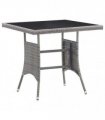 vidaXL Garden Table Grey 80x80x74 cm Poly Rattan