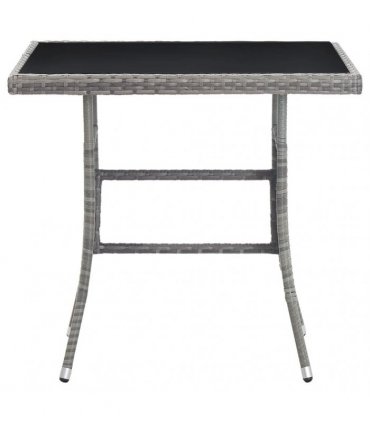 vidaXL Garden Table Grey 80x80x74 cm Poly Rattan