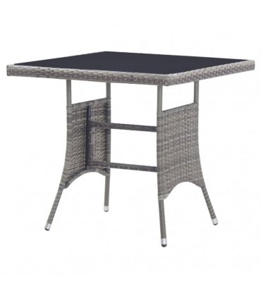 vidaXL Garden Table Grey 80x80x74 cm Poly Rattan