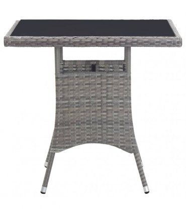 vidaXL Garden Table Grey 80x80x74 cm Poly Rattan