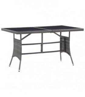 vidaXL Garden Table Grey 140x80x74 cm Poly Rattan