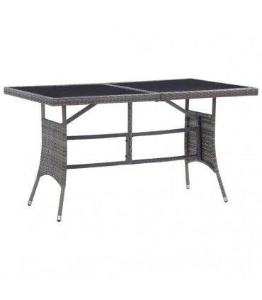 vidaXL Garden Table Grey 140x80x74 cm Poly Rattan