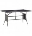 vidaXL Garden Table Grey 140x80x74 cm Poly Rattan