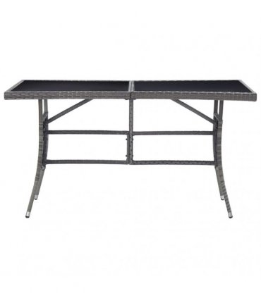 vidaXL Garden Table Grey 140x80x74 cm Poly Rattan