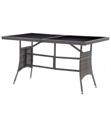 vidaXL Garden Table Grey 140x80x74 cm Poly Rattan