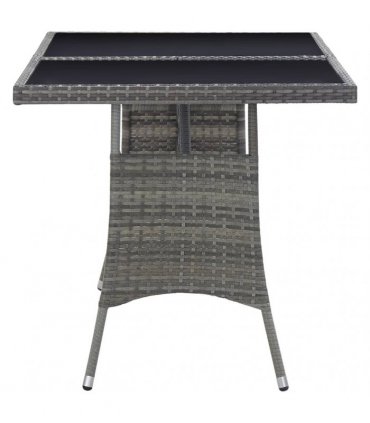 vidaXL Garden Table Grey 140x80x74 cm Poly Rattan