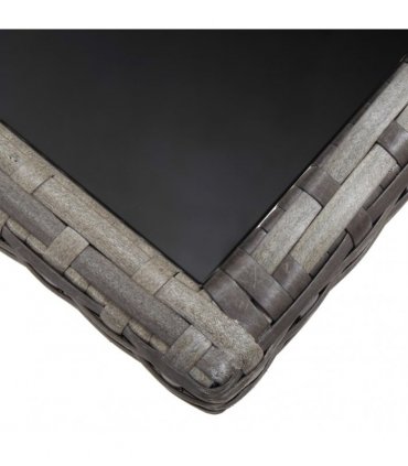 vidaXL Garden Table Grey 140x80x74 cm Poly Rattan