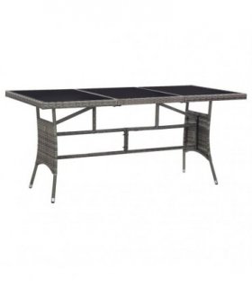 vidaXL Garden Table Grey 170x80x74 cm Poly Rattan