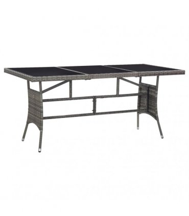 vidaXL Garden Table Grey 170x80x74 cm Poly Rattan