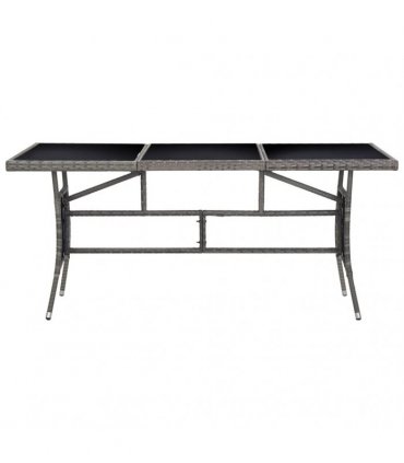 vidaXL Garden Table Grey 170x80x74 cm Poly Rattan