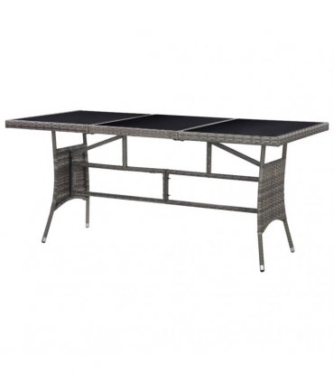 vidaXL Garden Table Grey 170x80x74 cm Poly Rattan