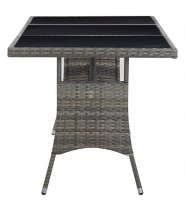 vidaXL Garden Table Grey 170x80x74 cm Poly Rattan