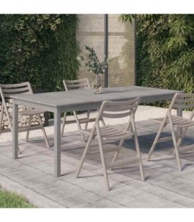 vidaXL Garden Table Grey 200x100x75 cm Solid Wood Acacia