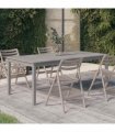 vidaXL Garden Table Grey 200x100x75 cm Solid Wood Acacia