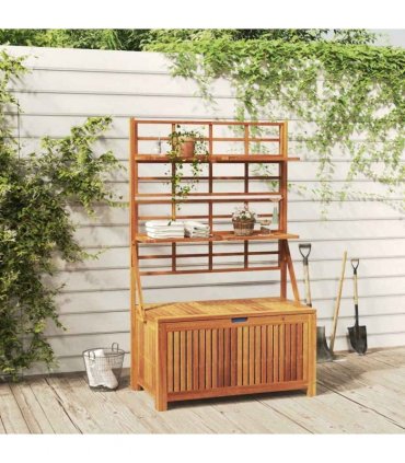 vidaXL Storage Box with Trellis 99x50x160 cm Solid Wood Acacia