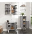 vidaXL 3 Piece Bathroom Cabinet Set Grey Sonoma Engineered Wood
