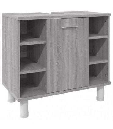 vidaXL 3 Piece Bathroom Cabinet Set Grey Sonoma Engineered Wood