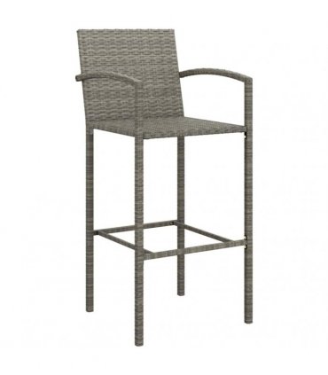 vidaXL 5 Piece Garden Bar Set Grey Poly Rattan