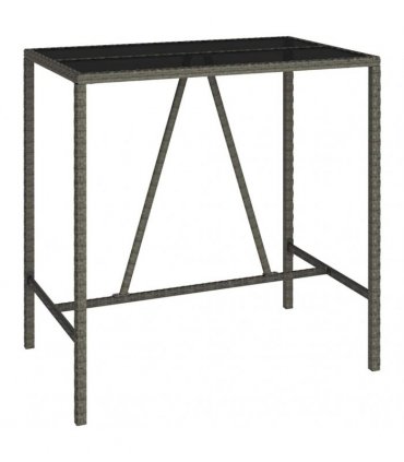 vidaXL 5 Piece Garden Bar Set Grey Poly Rattan