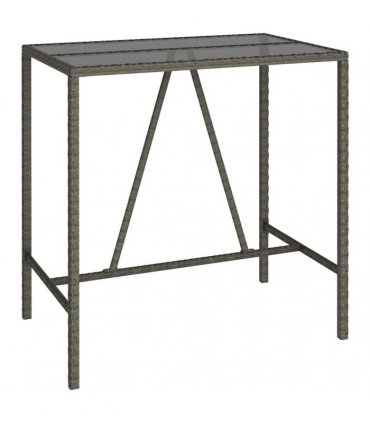 vidaXL 7 Piece Garden Bar Set Grey Poly Rattan