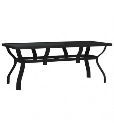 vidaXL Garden Table Black 180x80x70 cm Steel and Glass