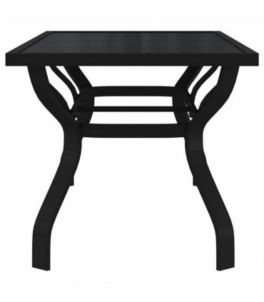 vidaXL Garden Table Black 180x80x70 cm Steel and Glass