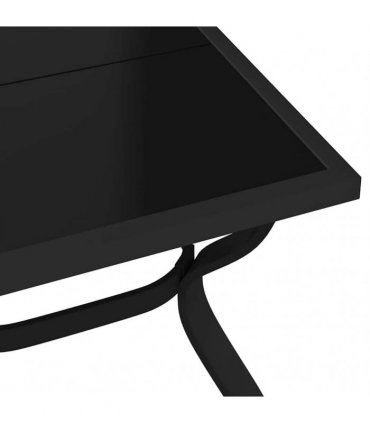 vidaXL Garden Table Black 180x80x70 cm Steel and Glass