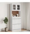 vidaXL Highboard "ALTA" White 77x35x188cm Solid Wood Pine