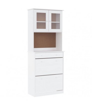 vidaXL Highboard "ALTA" White 77x35x188cm Solid Wood Pine