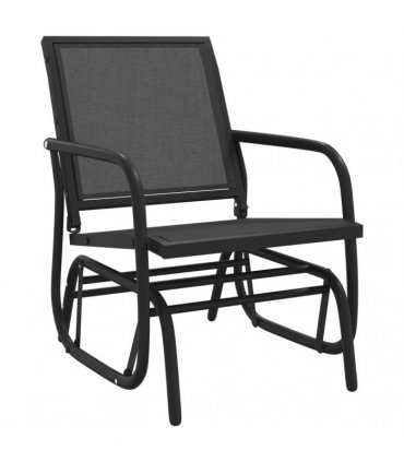 vidaXL 3 Piece Garden Glider Lounge Set Black Textilene and Steel