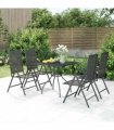 vidaXL 5 Piece Garden Dining Set Anthracite Steel