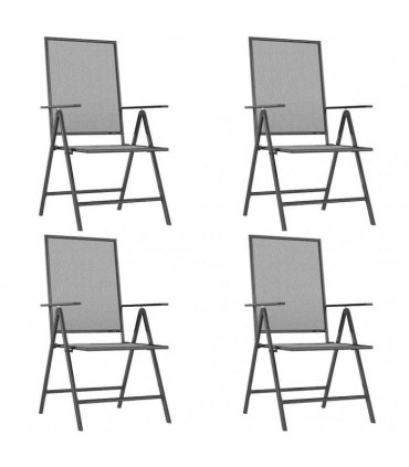 vidaXL 5 Piece Garden Dining Set Anthracite Steel
