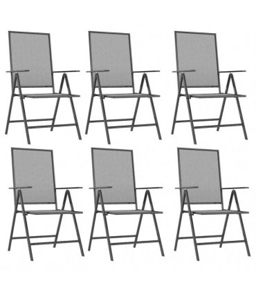 vidaXL 7 Piece Garden Dining Set Anthracite Steel