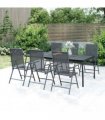 vidaXL 7 Piece Garden Dining Set Anthracite Steel