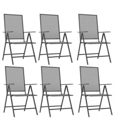 vidaXL 7 Piece Garden Dining Set Anthracite Steel