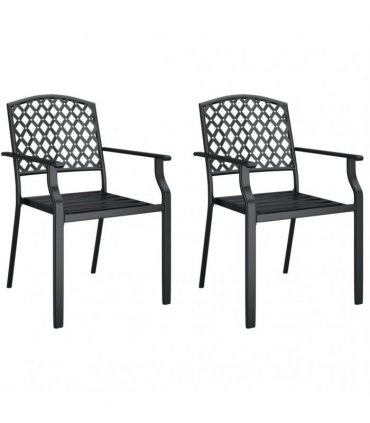 vidaXL 3 Piece Garden Dining Set Anthracite Steel
