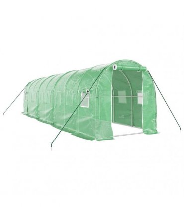 vidaXL Greenhouse with Steel Frame Green 16 m² 8x2x2 m